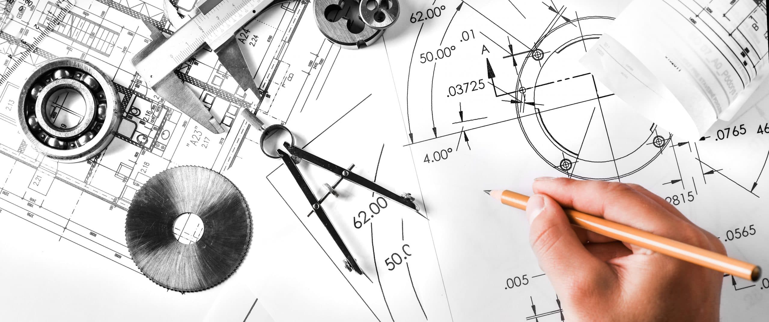 Plans techniques et instruments de bureau d’étude